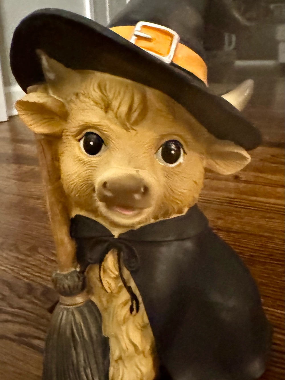 Halloween Witch Cow Figurine